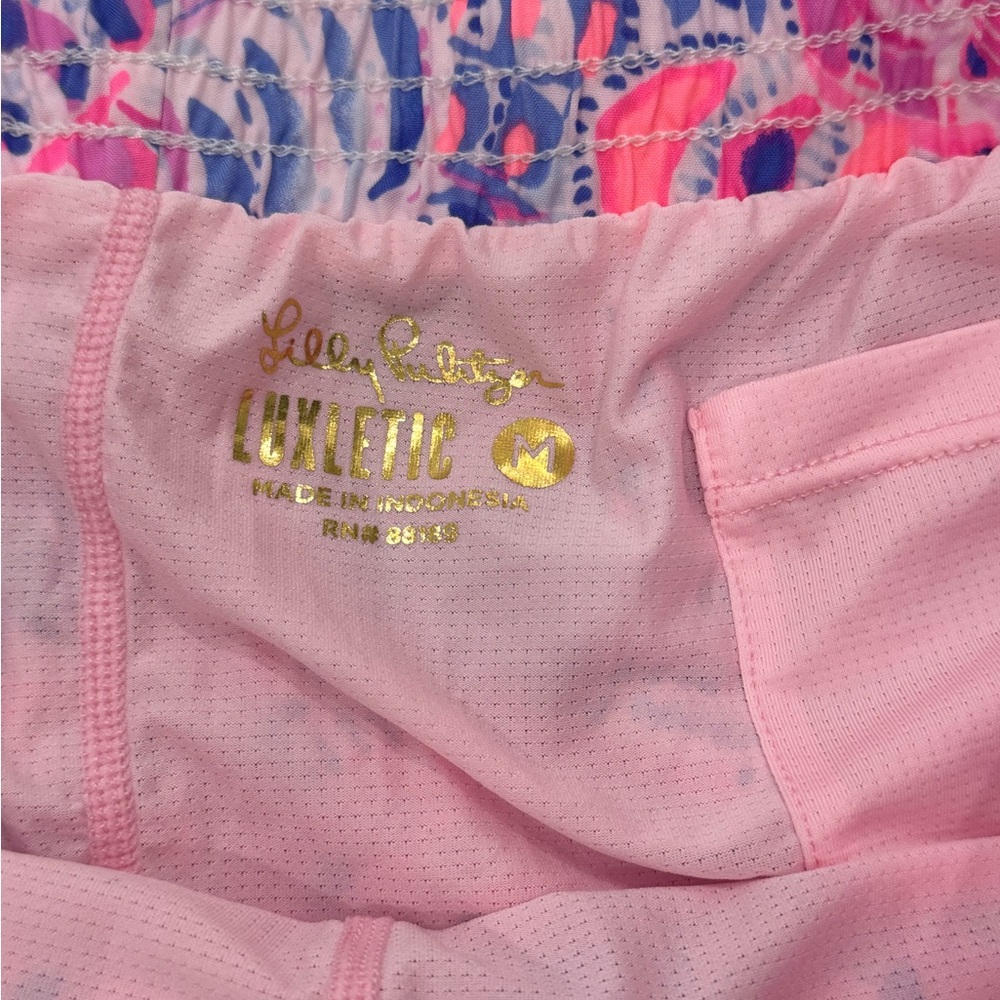 Lilly Pulitzer Pink and Purple Luxletic Ocean Trail Athletic Shorts - Picture 5 of 6